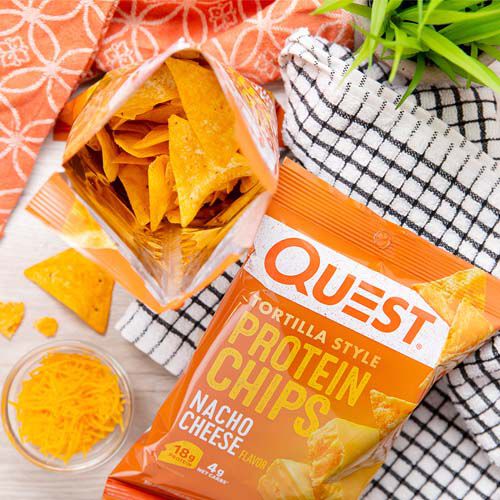 Tortilla Style Protein Chips - Nacho Cheese (8 Bags)
